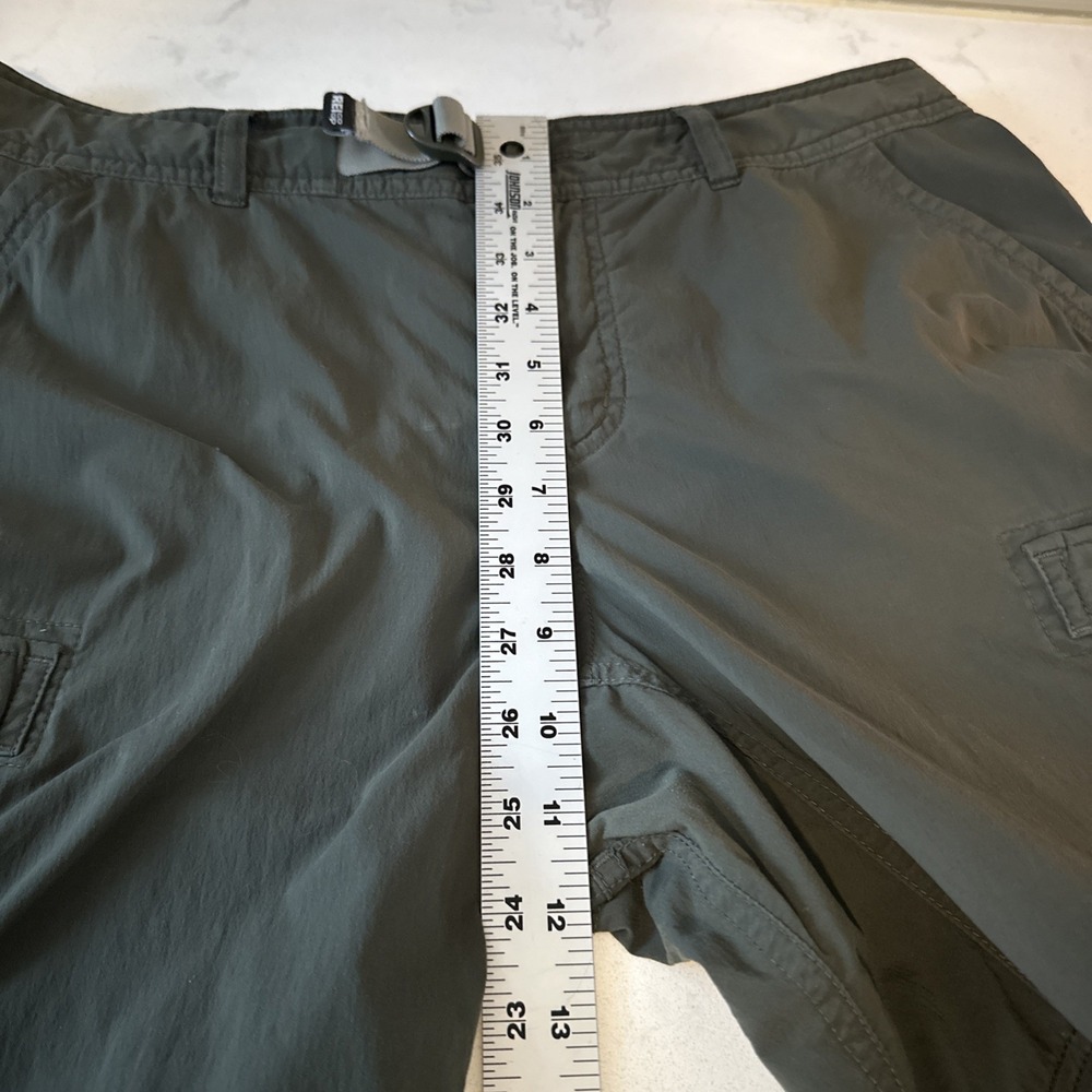 REI Womens Convertible Cargo Pants Olive Green Ankle Zip Mid Rise Pockets Sz 12 - Picture 10 of 15